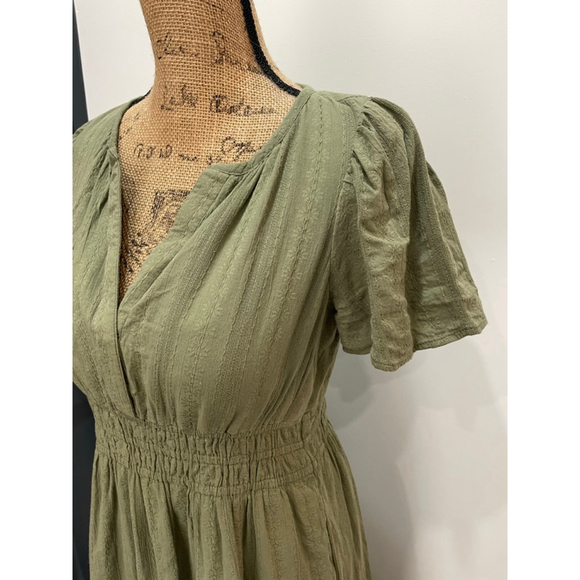 Anthropologie Textured Cotton Embroidered Maxi Dress S Prairie Cottage Fairy - Picture 2 of 11